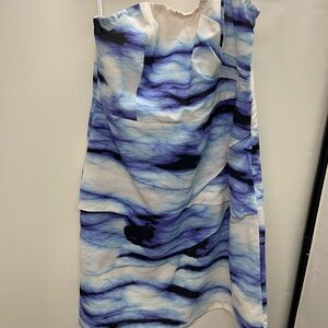 Outback Red strapless Elegant Blue and White Women's Dress Sz 12